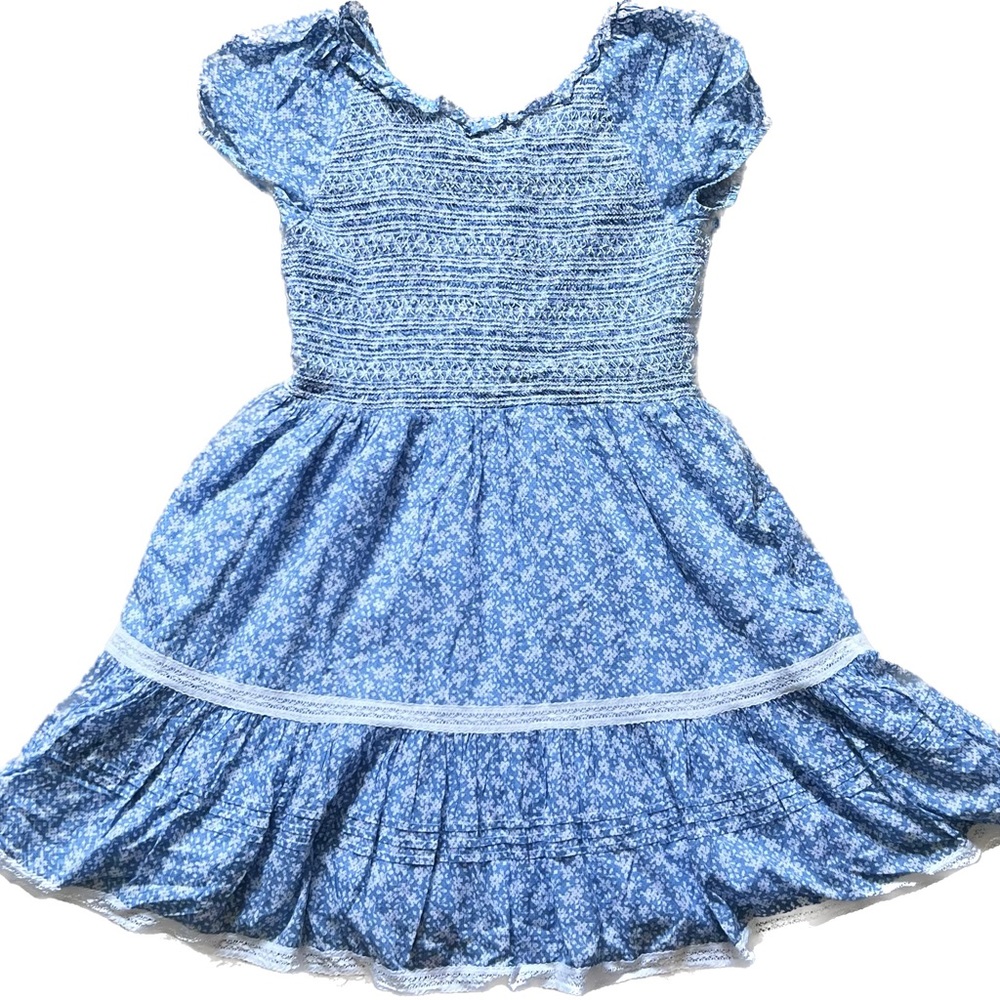 Polo Ralph Lauren Kids Smocked Floral Cotton Dress Big Kids